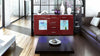 Sideboard Chest of Drawers in MDF with 2 Doors, 4 Drawers and 2 Glass Shelves DL Modern