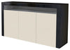 Sideboard in Black Matte with 3 Door and 1 Open Case, Modern Design DL Modern