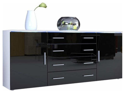 Sideboard, MDF With 2-Door, 4-Drawer and 2 Flexible Shelves, Modern Design DL Modern