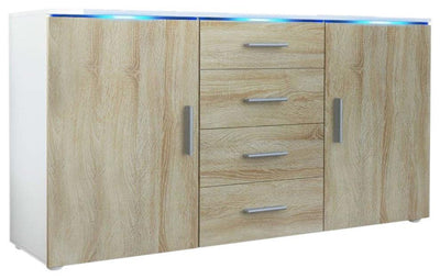 Sideboard, MDF With 2-Door, 4-Drawer and 2 Flexible Shelves, Modern Design DL Modern