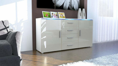 Sideboard, MDF With 2-Door, 4-Drawer and 2 Flexible Shelves, Modern Design DL Modern