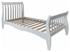 Single Bed in White Finished Natural Pine Wooden Frame, Simple Modern Design DL Modern