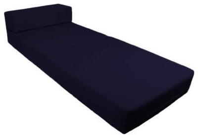 Single Fold Out Z-Design Bed Chair, Soft and Comfortable, Navy Blue DL Modern
