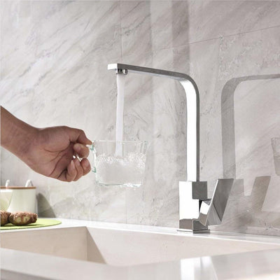 Single Lever Swivel Kitchen Sink Tap With Ceramic Disc Valve, Modern Style DL Modern