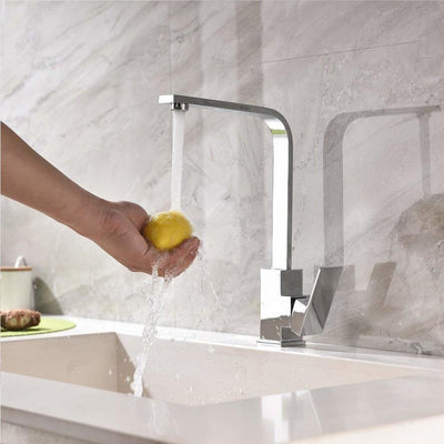 Single Lever Swivel Kitchen Sink Tap With Ceramic Disc Valve, Modern Style DL Modern