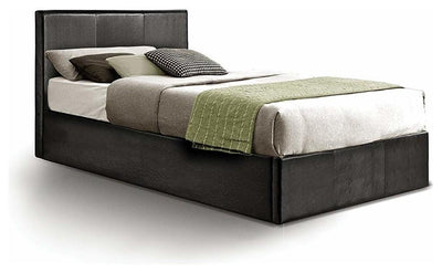 Single Lift Up Storage Bed Upholstered, Faux Leather With Plenty Storage Space DL Modern