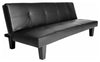 Sofa Bed, Black Faux Leather With Click Clack Mechanism and 4 Wooden Legs DL Modern