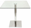 Square Dining Table with Tempered Glass Top and Chrome Plated Base DL Modern