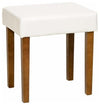 Stool with Faux Leather Padded Cushion and Wooden Legs, Simple Modern Design DL Modern