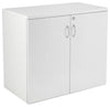 Storage Cabinet With Lockable Double Doors and 1 Shelf, White DL Modern