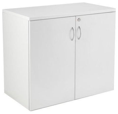 Storage Cabinet With Lockable Double Doors and 1 Shelf, White DL Modern