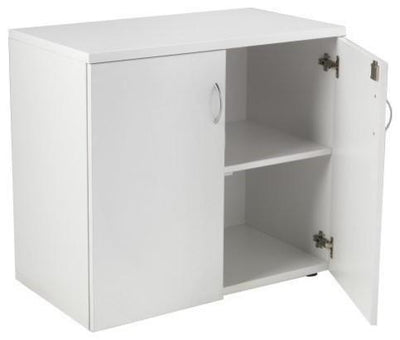 Storage Cabinet With Lockable Double Doors and 1 Shelf, White DL Modern