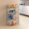 Storage Rack With 4 Levels, Contemporary Design, Silver Finished Steel DL Contemporary