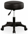 Swivel Bar Stool, Faux Leather Seat and Adjustable Height, Round Design, Black DL Modern