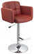 Swivel Barstool, Faux Leather With Backrest, Adjustable Height, Red Wine DL Modern
