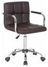 Swivel Chair Upholstered, PU Leather, Chrome Plated Base, Modern Design, Brown DL Modern