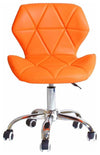 Swivel Chair Upholstered, PU Leather With Chrome Legs and 5-Castor Wheel, Orange DL Modern
