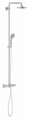Thermostat Shower System in Chrome Finish Solid Brass with 3 Spray Functions DL Modern