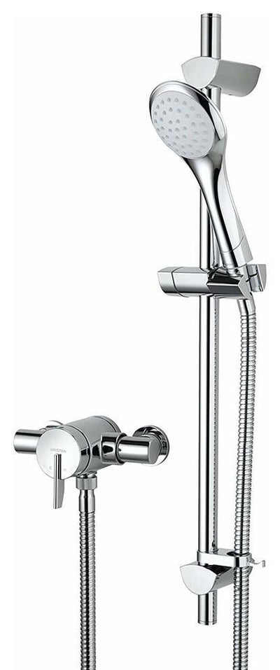 Thermostatic Shower Valve with Adjustable Riser, Solid Brass with Chrome Finish DL Contemporary