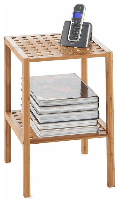 Traditional Bamboo Storage Stand, Wood With Two Open Shelves DL Traditional