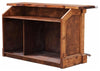 Traditional Bar Cabinet Unit, Pine Finished Solid Wood With 3-Compartment DL Traditional