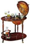 Traditional Bar Globe With Castor Wheels and Extended Table, Old Map Design DL Traditional