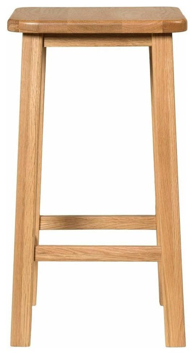 Traditional Bar Stool, Light Oak Finish Solid Wood, Simple Square Design DL Traditional