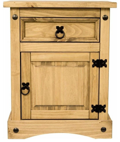 Traditional Bedside Cabinet, Pine Finished Solid Wood With Storage Drawers DL Traditional
