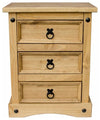Traditional Bedside Cabinet, Pine Finished Solid Wood With Storage Drawers DL Traditional