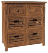 Traditional Chest of Drawer in Brown Paulownia Wood with 6 Storage Compartmets DL Traditional