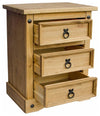 Traditional Chest of Drawers, Distressed Waxed Solid Pine Wood, 3 Drawers DL Traditional