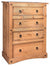Traditional Chest of Drawers, Distressed Waxed Solid Pine Wood, 4 Drawers DL Traditional