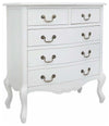 Traditional Chest of Drawers in MDF With Antique White Finish, 5 Compartments DL Traditional