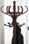 Traditional Clothes Rack in Solid Wood with 12 Hanger Hooks and Umbrella Stand DL Traditional