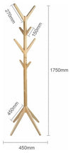 Traditional Clothes Rack, Solid Wood, 8-Hanger Hook, Simple Tree Design, Natural DL Traditional
