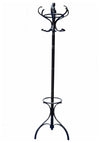Traditional Coat Rack With 12 Hanger Hooks and Umbrella Stand, Black DL Traditional