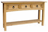 Traditional Console Table, Oak Finished Solid Wood With Open Shelf and Drawer DL Traditional