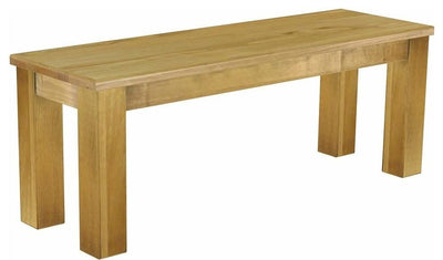 Traditional Dining Bench, Oiled Light Brown Finished Solid Wood With Thick Leg DL Traditional
