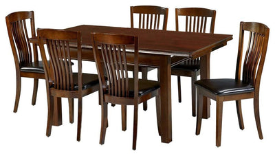 Traditional Dining Set, Mahogany Finished Wood/Extending Table With 6-Chair DL Traditional