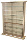Traditional Display Cabinet, Oak Finish Particle Board With Sliding Glass Door DL Traditional