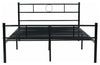 Traditional Double Bed With Strong Black Finished Metal Frame and Headboard, 6 L DL Traditional