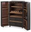 Traditional Drinks Cabinet, Brown Finish Solid Wood With Bottle and Glass Rack DL Traditional