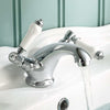 Traditional Dual Handle Basin Mixer Tap, Solid Brass With Ceramic Disc, Chrome DL Traditional