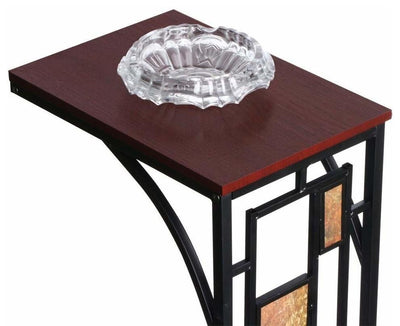 Traditional End Table in Iron Frame and MDF Top with Antique C Shaped Design DL Traditional