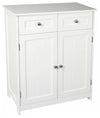 Traditional Floor Standing Storage Cabinet in White MDF With 2 Drawer and 2 Door DL Traditional