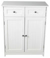 Traditional Floor Standing Storage Cabinet in White MDF With 2 Drawer and 2 Door DL Traditional