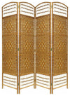 Traditional Folding Room Divider in Natural Oak Wicker, Perfect for your Privacy DL Traditional
