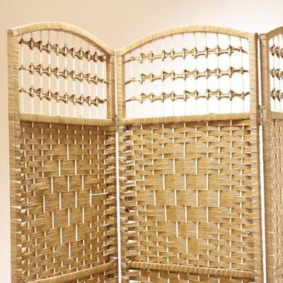 Traditional Folding Room Divider in Natural Oak Wicker, Perfect for your Privacy DL Traditional