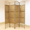 Traditional Folding Room Divider in Natural Oak Wicker, Perfect for your Privacy DL Traditional