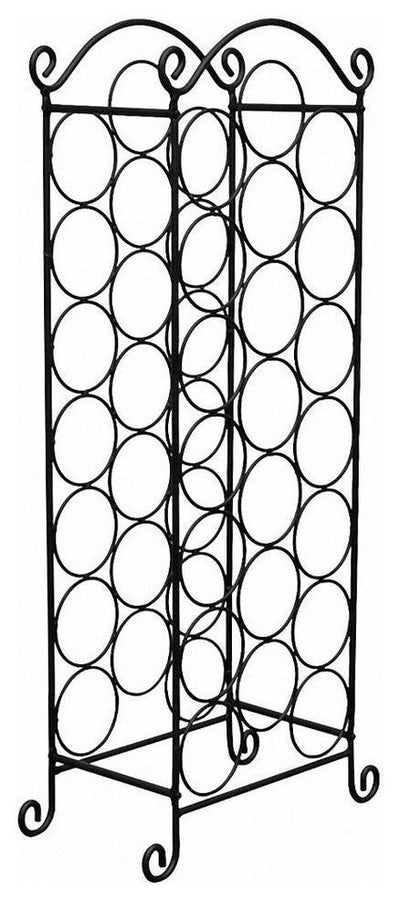 Traditional Freestanding Wine Rack, Black Stainless Steel, 21-Bottle Capacity DL Traditional